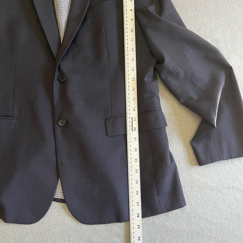 Banana Republic Blazer Mens Wool 42R Navy Blue Modern Slim Fit Italian Fabric - Picture 7 of 12